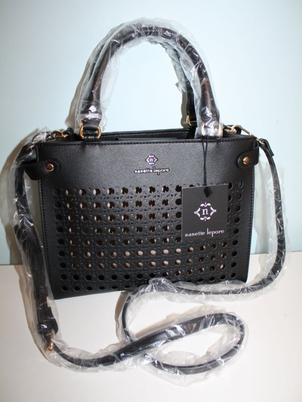 Nanette Lepore Erika Black Purse Satchel With Shoulder Strap NWT $108 Retail